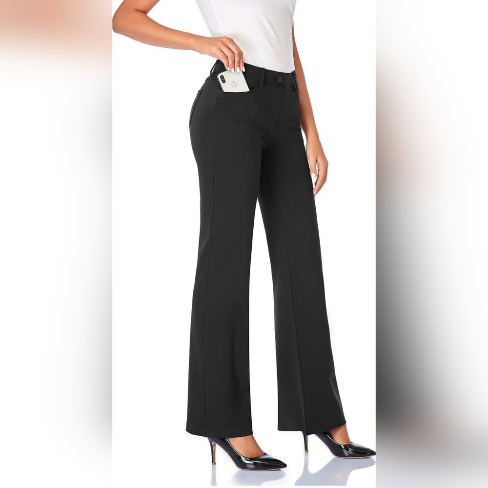 Women's Black High Rise Dress Pants with Pockets XL (14-16)